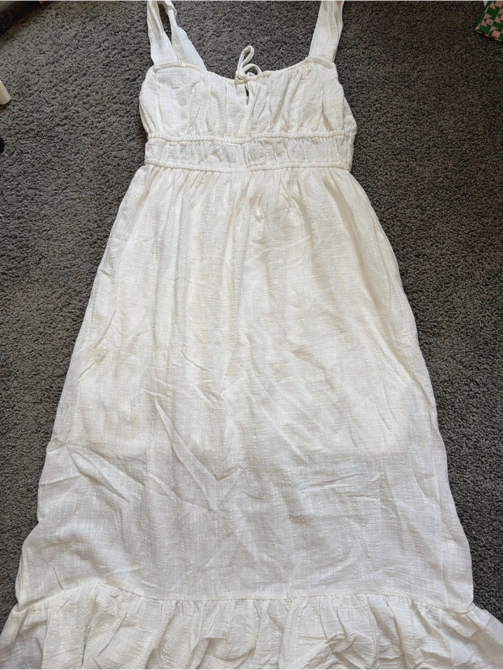 Classic White Maxi Sundress with Ruffle Hem